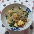 みどぐりーん's cooksnap of when they made 我が家のお助けレシピ♪春雨ニラ卵炒め.