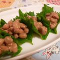 rie-tin's cooksnap of when they made ☆納豆☆大葉巻き巻き☆.