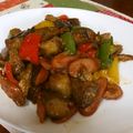 khma's cooksnap of when they made ナスとシイタケのコチジャン炒め～♪.