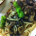 Aika0423's cooksnap of when they made 超簡単❤茄子とそぼろの和風パスタ.