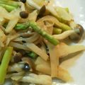mufuron's cooksnap of when they made キノコとアスパラのじゃがバタ炒め.