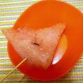 Chokoモンブラン's cooksnap of when they made 夏はコレ！凍らせるだけ☆すいかバー♪.