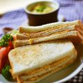 jelwee's cooksnap of when they made ハム&チーズのホットサンド.