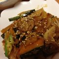 かな☆'s cooksnap of when they made オクラでとろっ♪カボチャと豚肉の炒め物.