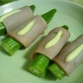 満腹亭笑子's cooksnap of when they made レンジで40秒！「おくらハムロール」.