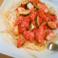 natsu0314's cooksnap of when they made なすとズッキーニのトマトパスタ♪.