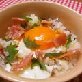 まじゅじゅ's cooksnap of when they made ベーコンエッグ丼☆ゆかり風味.