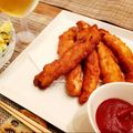 かくいぬ's cooksnap of when they made ウチの鉄板！鶏ささみのカリカリから揚げ.