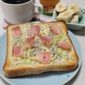 ぱふ's cooksnap of when they made しらす、ベーコン、ネギのマヨトースト♪.