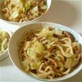 てらちー's cooksnap of when they made ネギとキャベツ　梅入りあっさり焼きうどん.