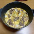 55才のおじさん's cooksnap of when they made 白菜大量消費☆牛バラ肉と白菜の卵とじ丼.