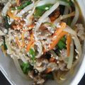 shekochan's cooksnap of when they made ランチに♪ひき肉とニラもやしのみそ炒め丼.