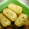 あひるの娘's cooksnap of when they made *お弁当に✿枝豆の卵焼き✿*.