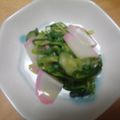 おけいはん０９１３'s cooksnap of when they made 水菜と練り物の辛子酢味噌和え.