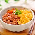 さとみわ's cooksnap of when they made ✿おさかなソーセージの三色そぼろ丼✿.
