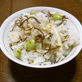 あとからあとから's cooksnap of when they made 枝豆と油揚げの炊き込みご飯（じゃこ入り）.