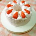 ぷちこりらっくま's cooksnap of when they made 春色～＊*いちごのピンクシフォンケーキ.