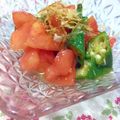 Naxxx's cooksnap of when they made トマトとオクラのめんつゆ酢ごま油和え.