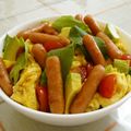 nasubeam's cooksnap of when they made ✿ポークビッツ＆アボカドの彩りサラダ丼✿.