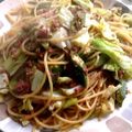 皿田きのこりん's cooksnap of when they made オクラとコンビーフの醤油スパゲティ　.