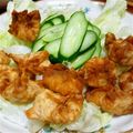 ももくりーず's cooksnap of when they made チャーハンとヨーグルトで揚げワンタン＾＾.