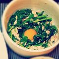 シェフりょうぼん's cooksnap of when they made モロヘイヤのツナ和え　黄身のせ.