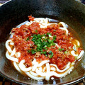 なか市's cooksnap of when they made 冷たい和風ミートソースうどん.