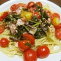 ぽんずー's cooksnap of when they made つるむらさきの夏ぅ～な☆トマトパスタ.