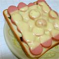 miimiiko's cooksnap of when they made おさかなソーセージ＊わさびトースト.