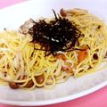 はらぺこてぃ's cooksnap of when they made 梅ジャコときのこのパスタ.