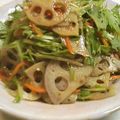 ぱみ's cooksnap of when they made 水菜とれんこんのシャキシャキサラダ.