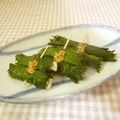 ローズレース's cooksnap of when they made 甘味噌入り大葉の竹輪チーズ巻き.