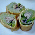 leeblue's cooksnap of when they made 油揚げのくるくる巻き.