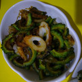 まめひな's cooksnap of when they made ゴーヤ(白れいし)と練り物の炒め物。.