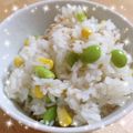 mayumayoo's cooksnap of when they made 枝豆とトウモロコシの豆ご飯.