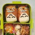ukey's cooksnap of when they made バターロールでトトロのサンド＊キャラ弁.