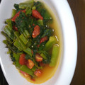 くっくしお's cooksnap of when they made つるむらさきとトマトのにんにく醤油炒め.