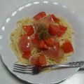 ぷーこS's cooksnap of when they made 【くせになる　うま塩】簡単冷製パスタ.