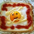 himeღ's cooksnap of when they made かわいいおにぎり。目玉焼き！.