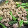 ちゃみ's cooksnap of when they made 10分であと1品、牛肉とおくらの炒め物.