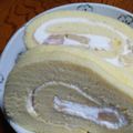 haru1350's cooksnap of when they made ふわふわまっ白＊桃のロールケーキ＊.