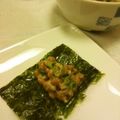 sonop's cooksnap of when they made ＊納豆　on　the　韓国のり＊.