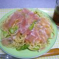 ともち２１'s cooksnap of when they made 生ハムとアスパラのパスタ.