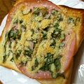 ゆきんこgogo's cooksnap of when they made ハムとバジルのチーズトースト.