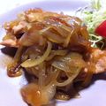pokopapa's cooksnap of when they made ☆玉ねぎも一緒に☆鶏胸肉の生姜焼き☆.