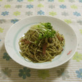 赤い電話's cooksnap of when they made 夜食グルメ★昆布茶と黒ごまの和風パスタ.