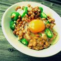 kyaaabe's cooksnap of when they made 朝食に＊おくら納豆＊.