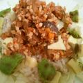 とまとま１０'s cooksnap of when they made 豆腐そぼろでなんちゃってタコライス.