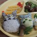 つの子's cooksnap of when they made トトロおにぎり＊キャラ弁.