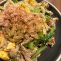 a_82's cooksnap of when they made 簡単ランチ！小松菜と豚肉、卵の焼うどん.